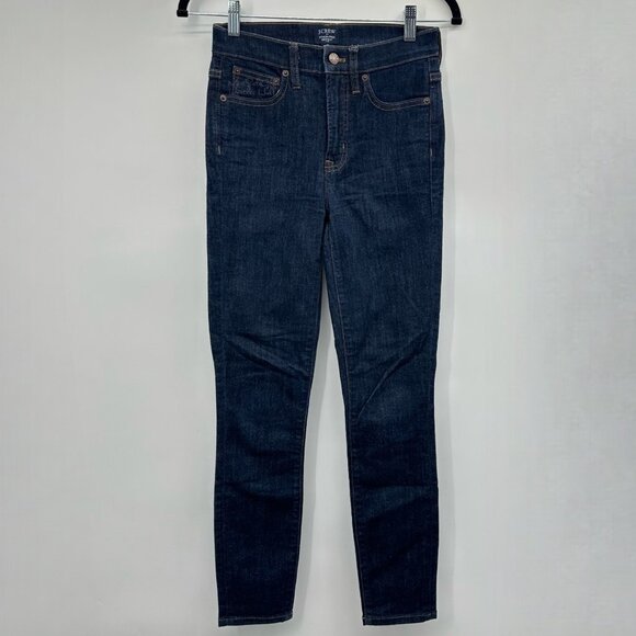 J. Crew Factory Mid-Rise Dark Wash Skinny Jeans Size 25 - Picture 1 of 6
